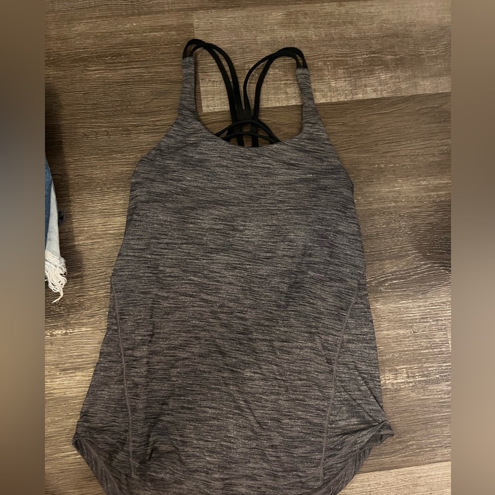 Gray Strappy Athletic Tank Top